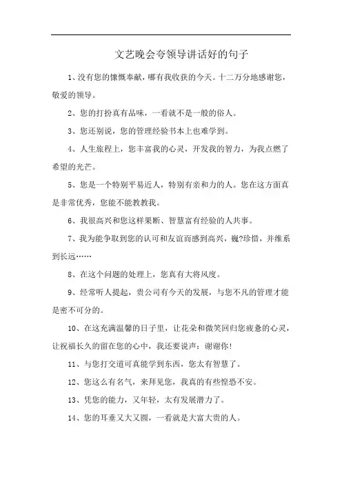文艺晚会夸领导讲话好的句子