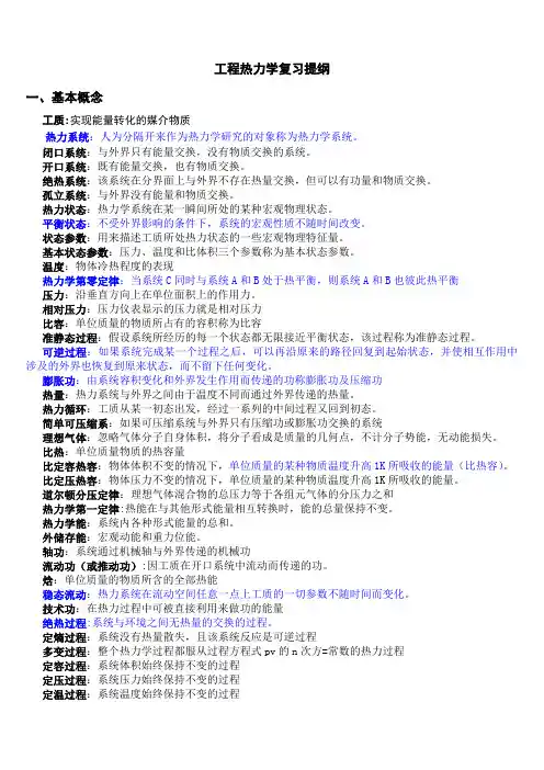 工程热力学复习提纲