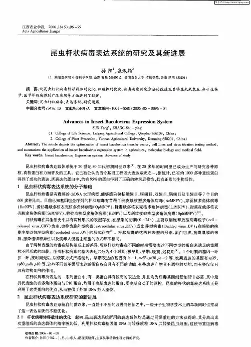 昆虫杆状病毒表达系统的研究及其新进展