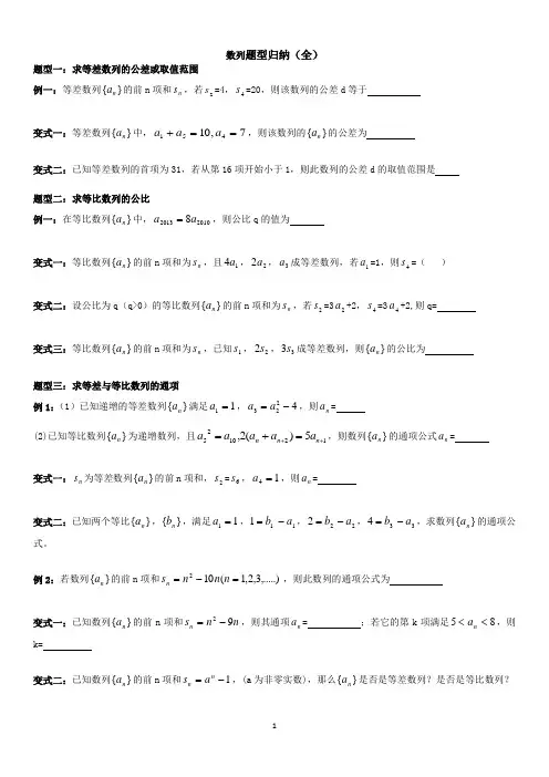 数列题型总结(全)