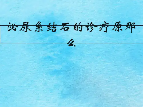 泌尿系结石的诊疗ppt课件
