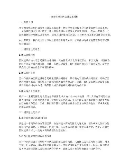 物业管理团队建设方案模板