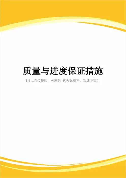 质量与进度保证措施完整