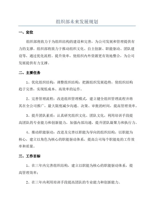 组织部未来发展规划