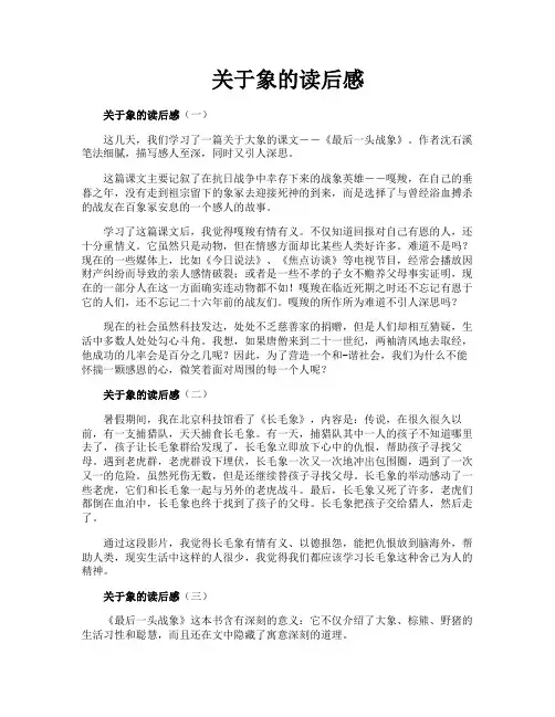 关于象的读后感