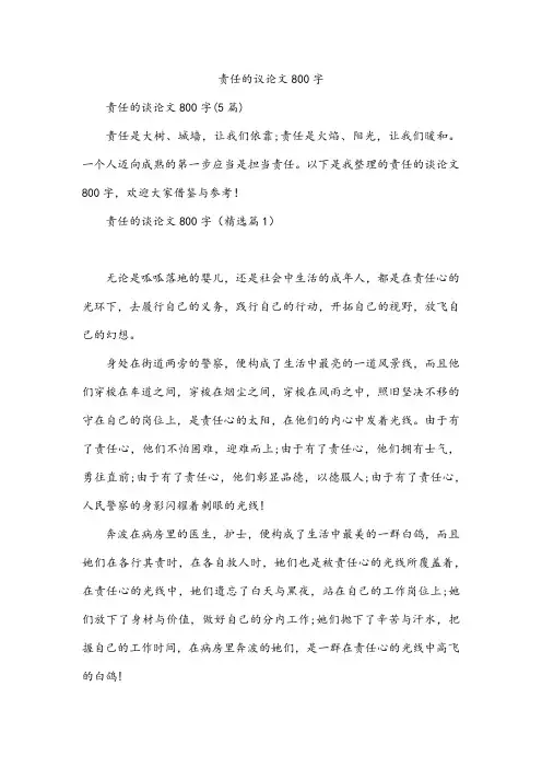 责任的议论文800字