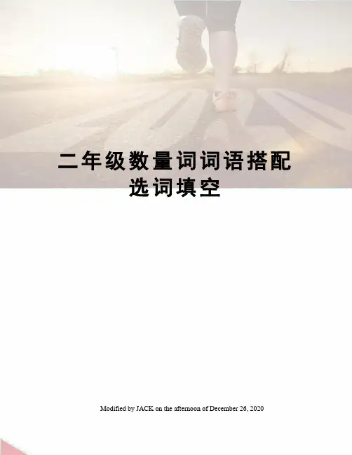 二年级数量词词语搭配选词填空
