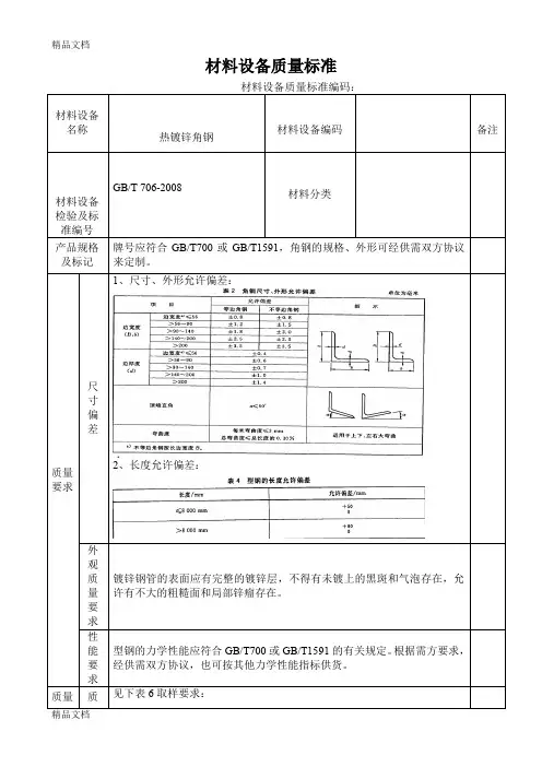 (整理)热镀锌角钢技术标准