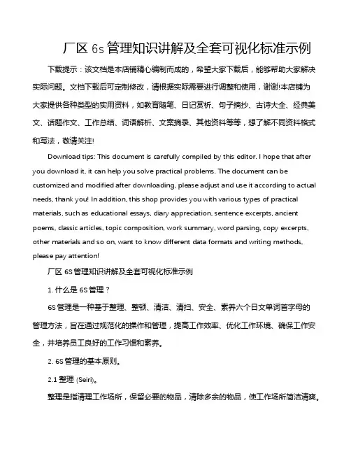 厂区6s管理知识讲解及全套可视化标准示例