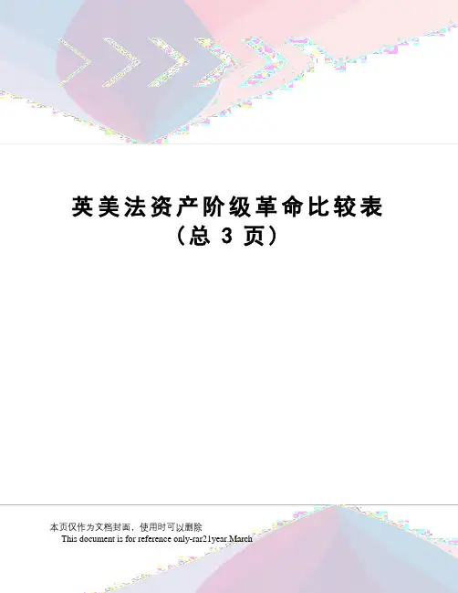 英美法资产阶级革命比较表