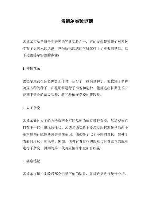 孟德尔实验步骤