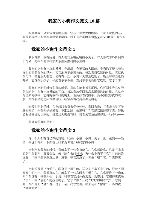 我家的小狗作文范文10篇