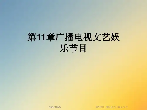 第11章广播电视文艺娱乐节目