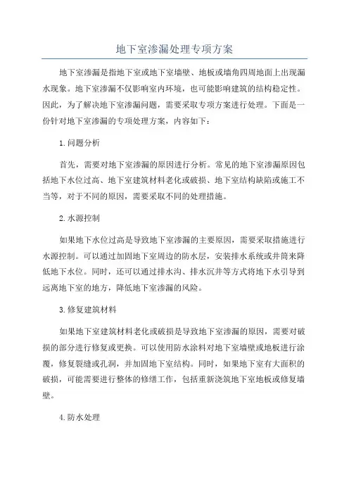 地下室渗漏处理专项方案