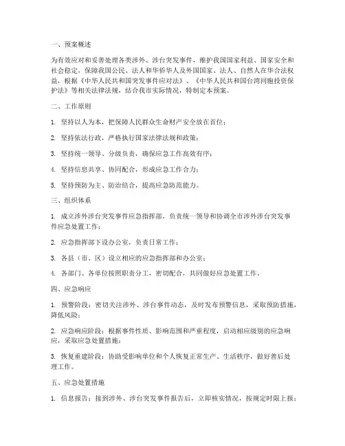 涉外涉台应急预案范文
