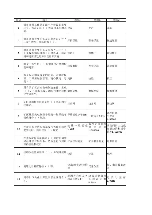 2017年河南省测量工技术比武题库(内部)