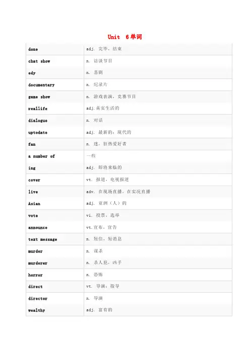 九年级英语上册Unit6TVprogrammes知识汇总(新版)牛津版