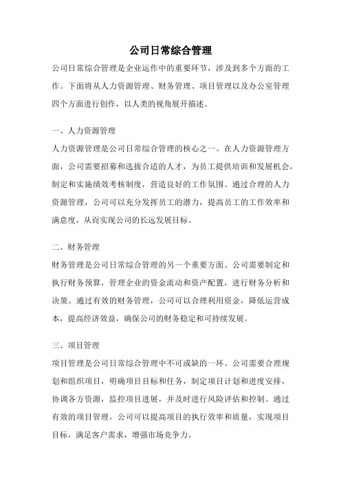 公司日常综合管理