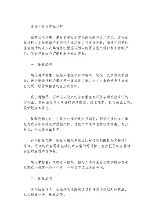 邀标和投标流程