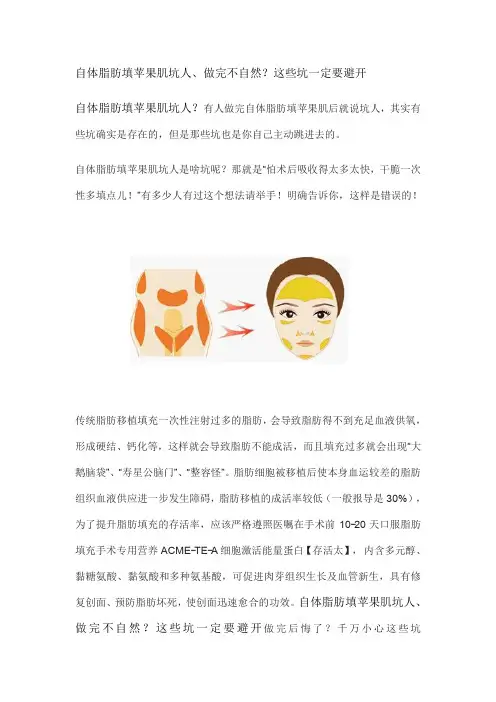 自体脂肪填苹果肌坑人、做完不自然？这些坑一定要避开