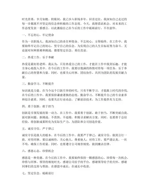 对以后工作态度感言