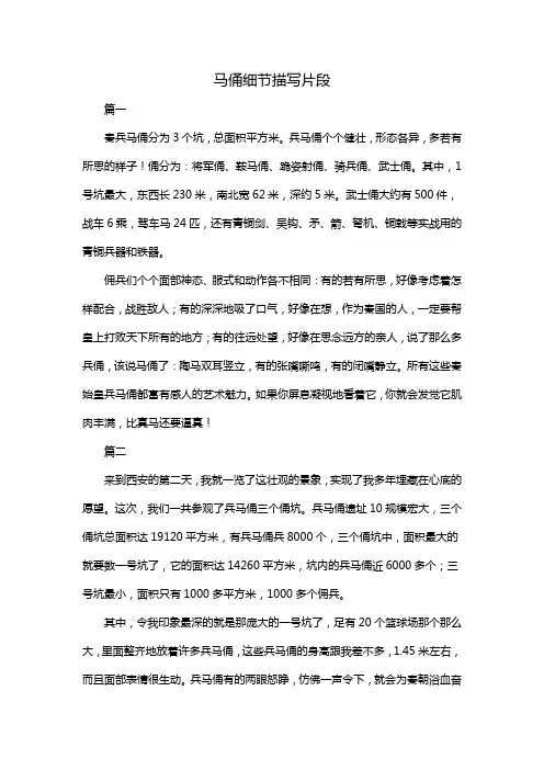 马俑细节描写片段