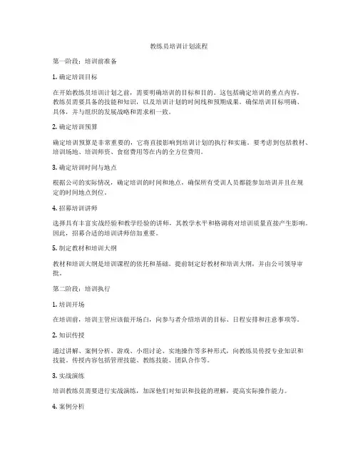 教练员培训计划流程