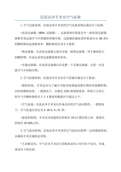 层流洁净手术室空气标准