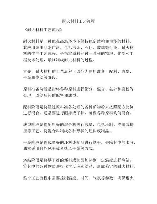 耐火材料工艺流程