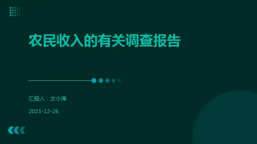 农民收入的有关调查报告