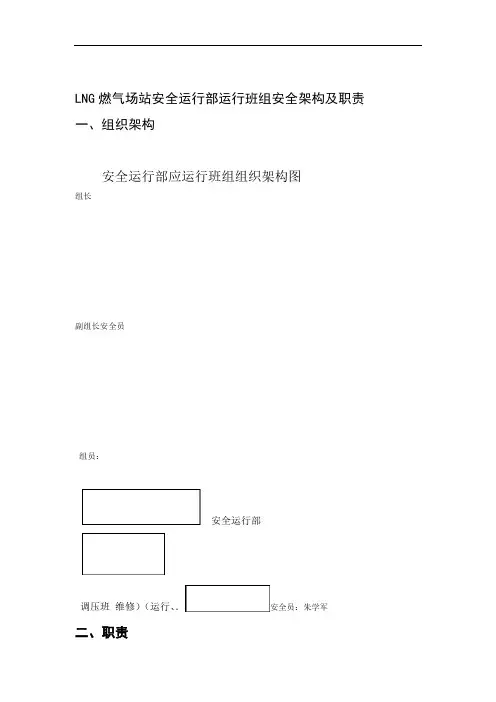 LNG燃气场站安全运行部运行班组安全架构及职责