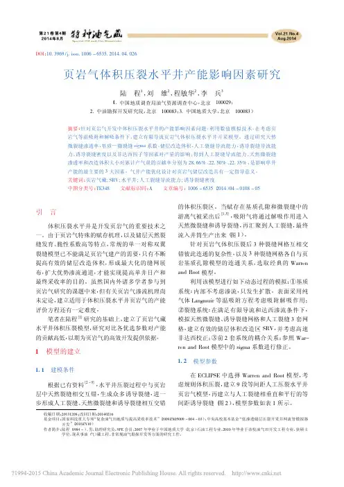 页岩气体积压裂水平井产能影响因素研究