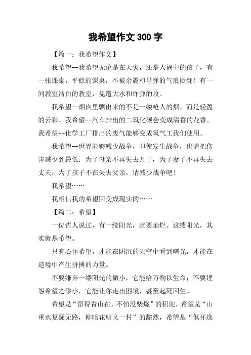 我希望作文300字