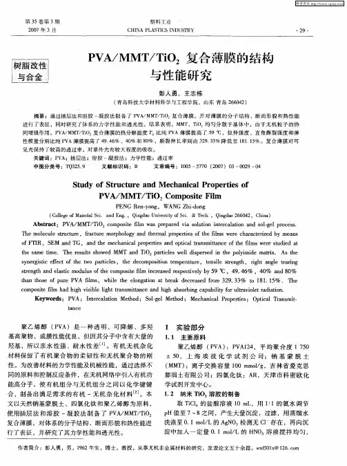 PVA／MMT／TiO2复合薄膜的结构与性能研究