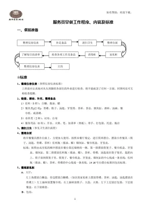 服务员工作内容