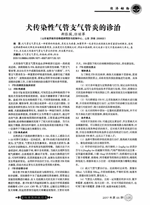犬传染性气管支气管炎的诊治