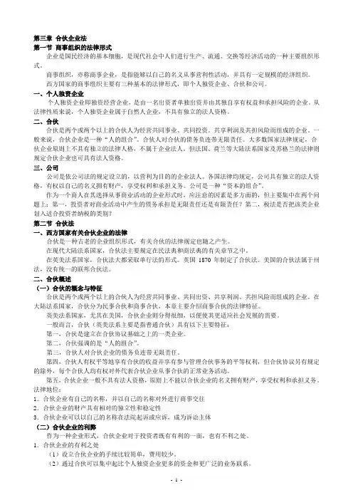 国际商法第6章 合伙企业法