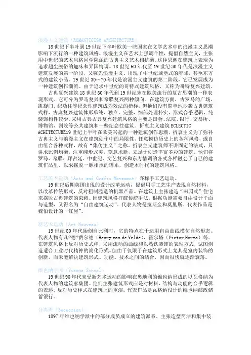 建筑风格流派
