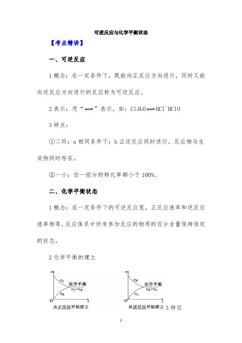 考点精讲：可逆反应与化学平衡状态