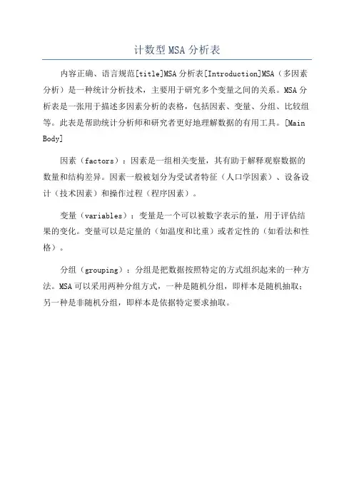 计数型MSA分析表