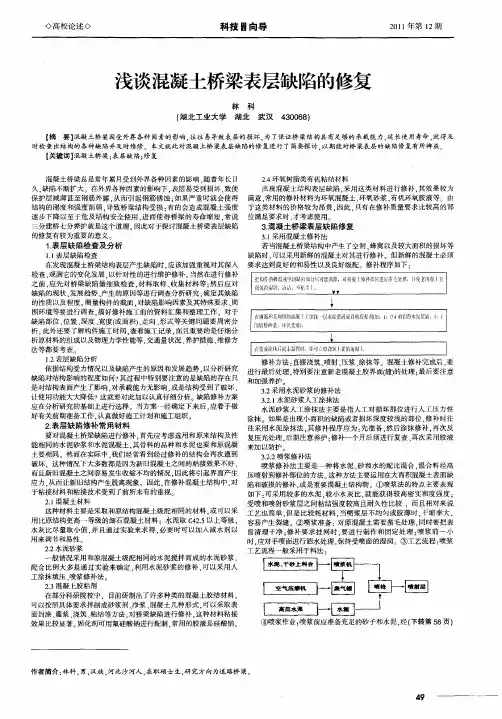 浅谈混凝土桥梁表层缺陷的修复