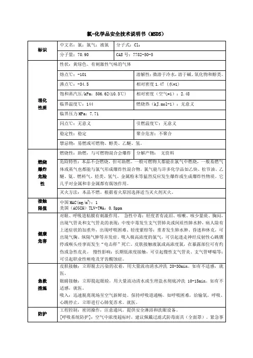 氯气msds