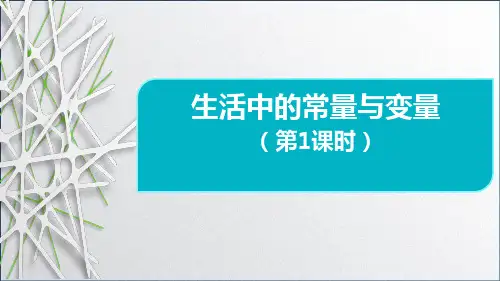 生活中的常量与变量三说设计