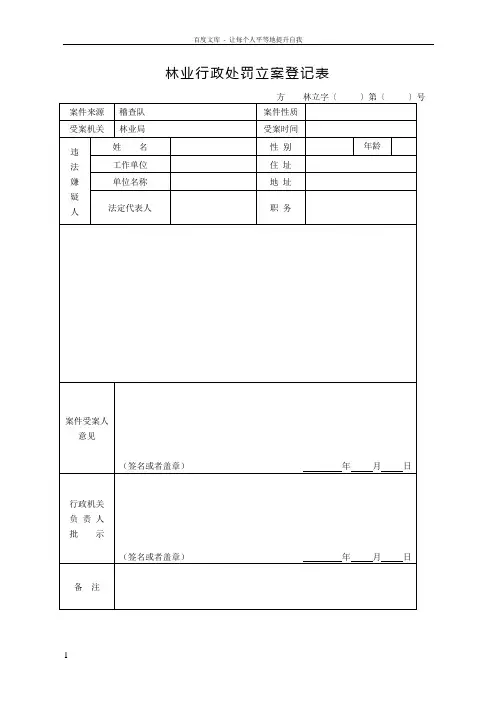 林业行政处罚范本