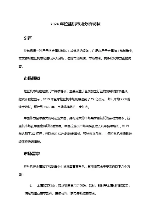 2024年拉丝机市场分析现状