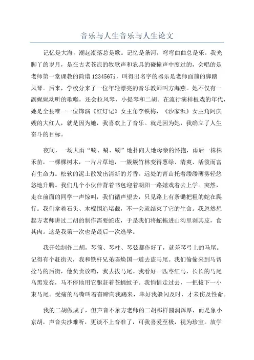 音乐与人生音乐与人生论文