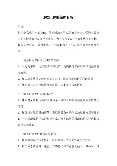 2024 耕地保护目标