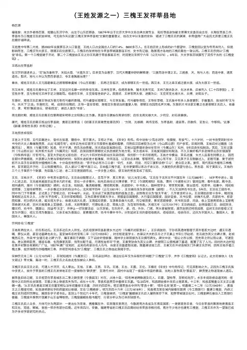 （王姓发源之一）三槐王发祥莘县地