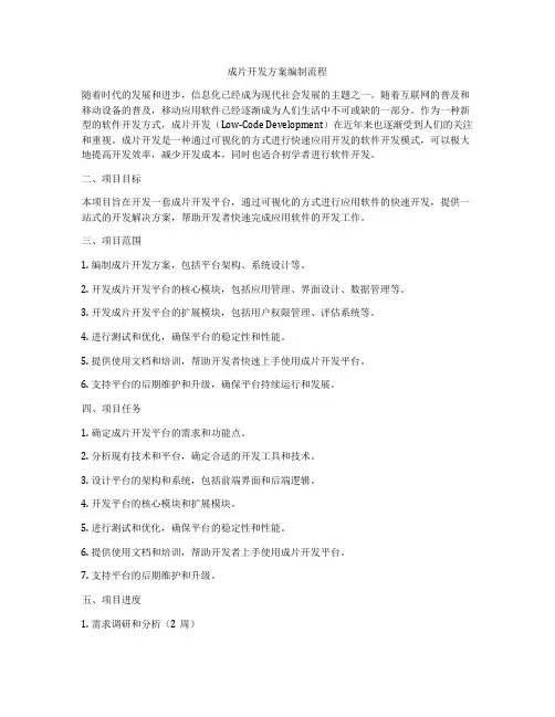 成片开发方案编制流程