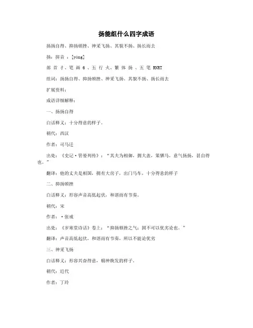 扬能组什么四字成语